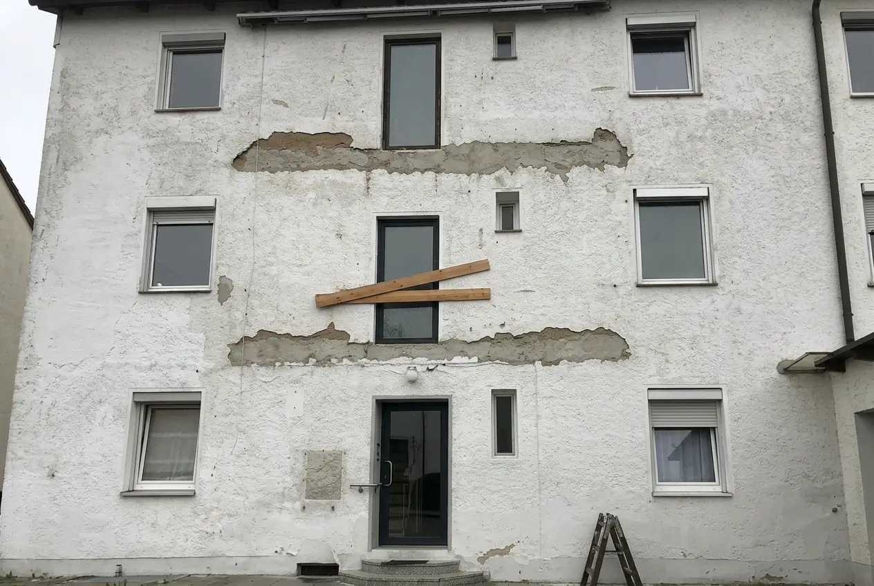 Fassade und Eingangsbereich, Straubing-Ittling — vor der Sanierung