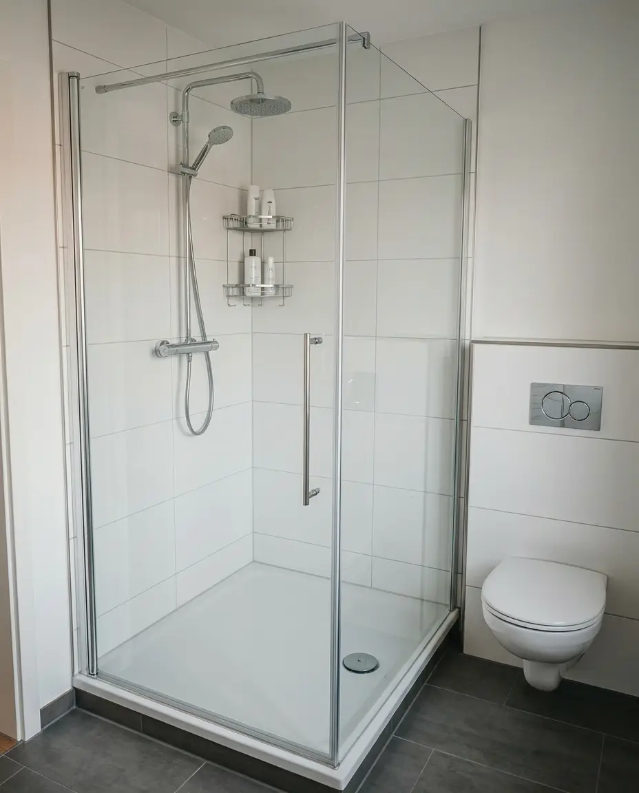 Bad mit bodengleicher Dusche, Straubing — nach der Sanierung