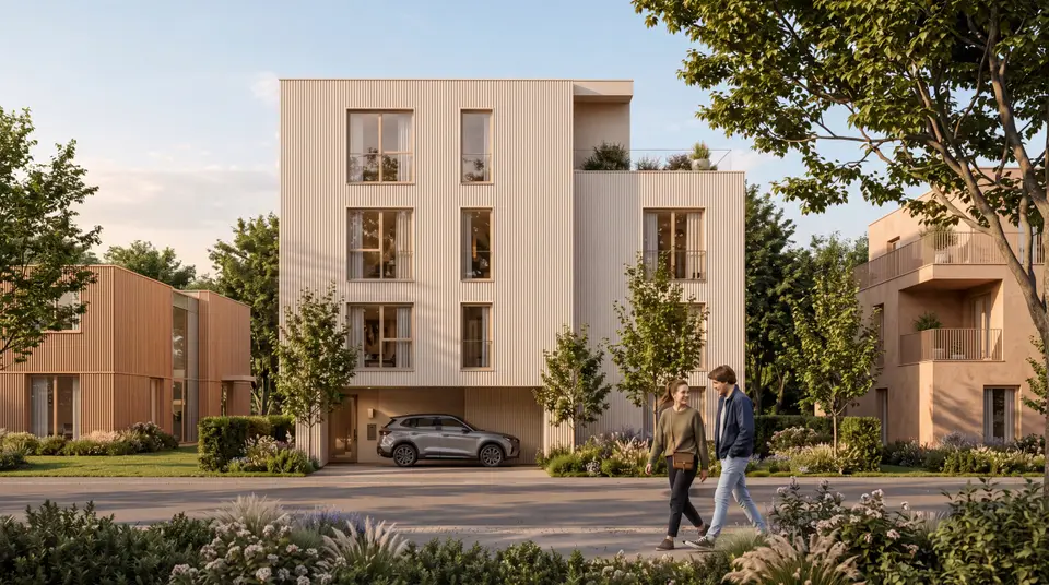 Visualisierung des Neubauprojekts Augsburger No. 45 in Straubing