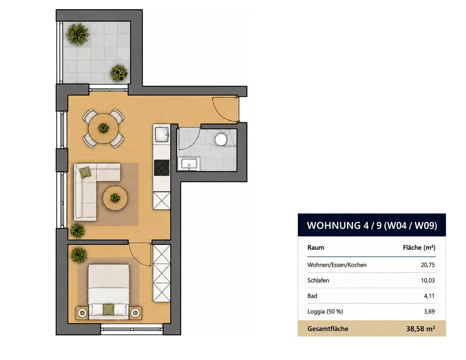 Eigentumswohnung in Straubing — Ansicht 9, 38 m²