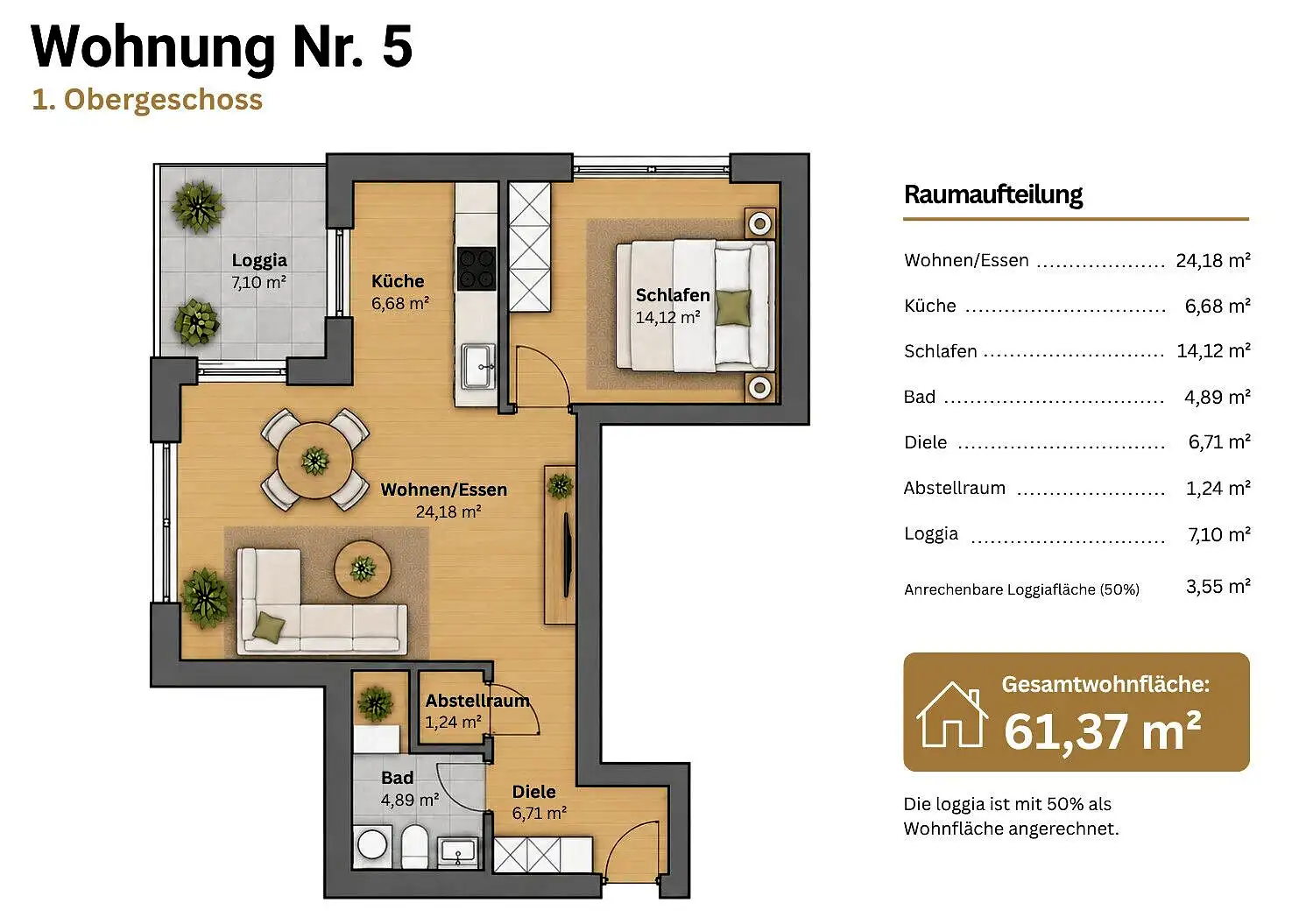 Eigentumswohnung in Straubing — Ansicht 10, 61 m²