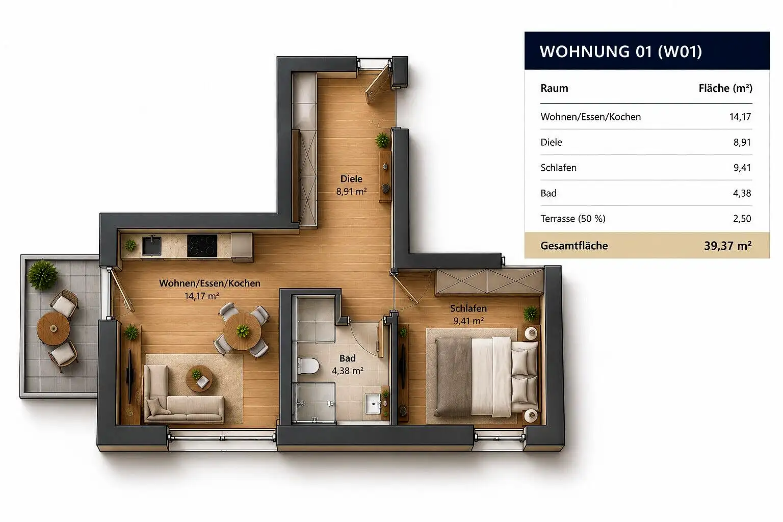 Eigentumswohnung in Straubing — Ansicht 7, 39 m²