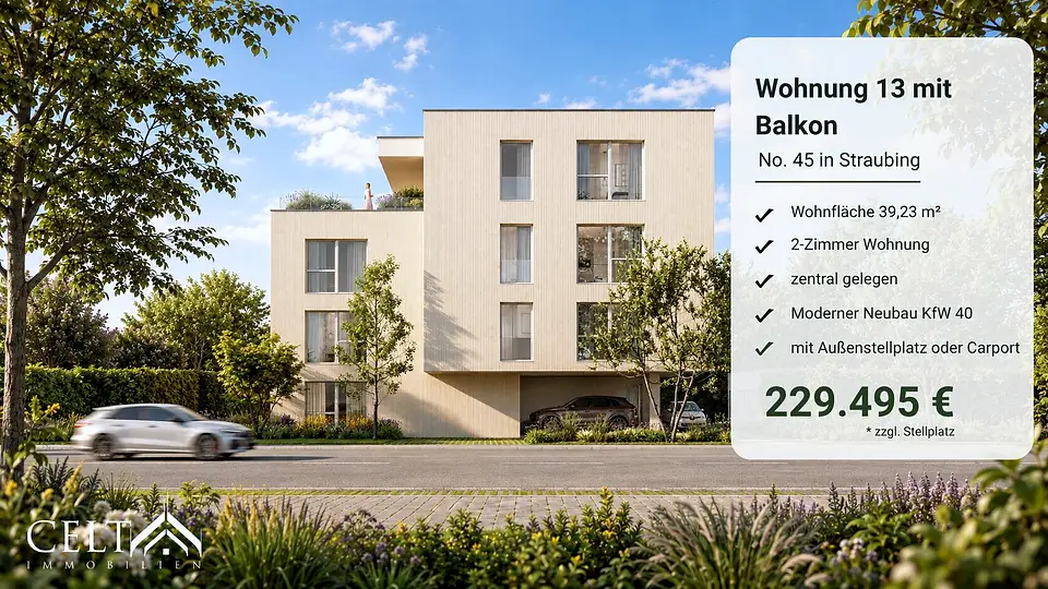 Eigentumswohnung in Straubing — Außenansicht, 39 m²